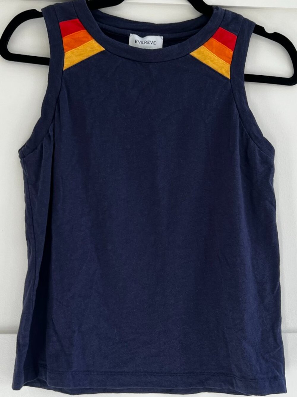 Evereve Blue Ayla Stripe Raglan Tank Size XS